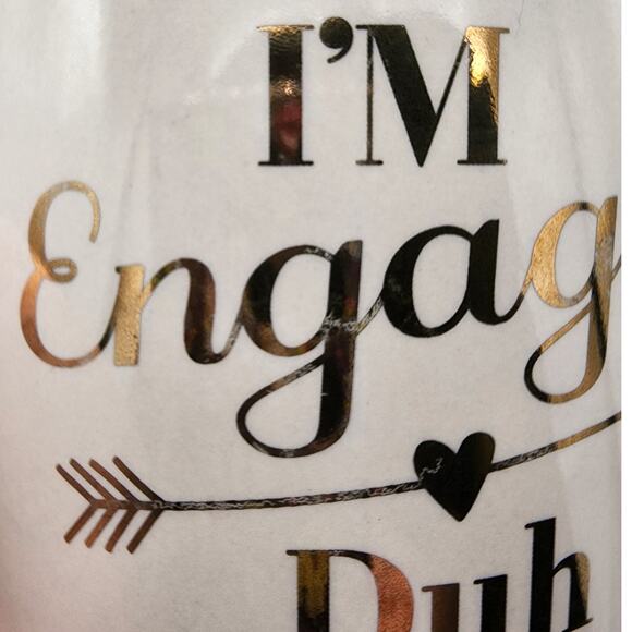 10 Strawberry Street I'm Engaged Duh Ring Light Pink Gold Ceramic Coffee Tea Mug - Picture 10 of 10